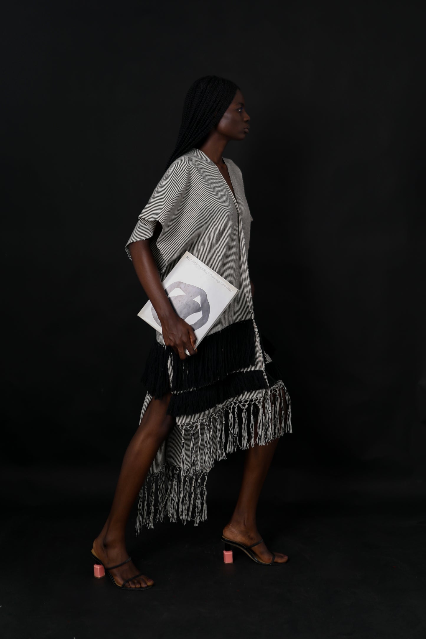 Amma Stripe Black/White Medium High Low