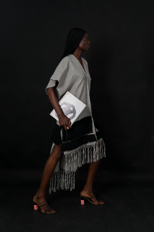 Amma Stripe Black/White Medium High Low
