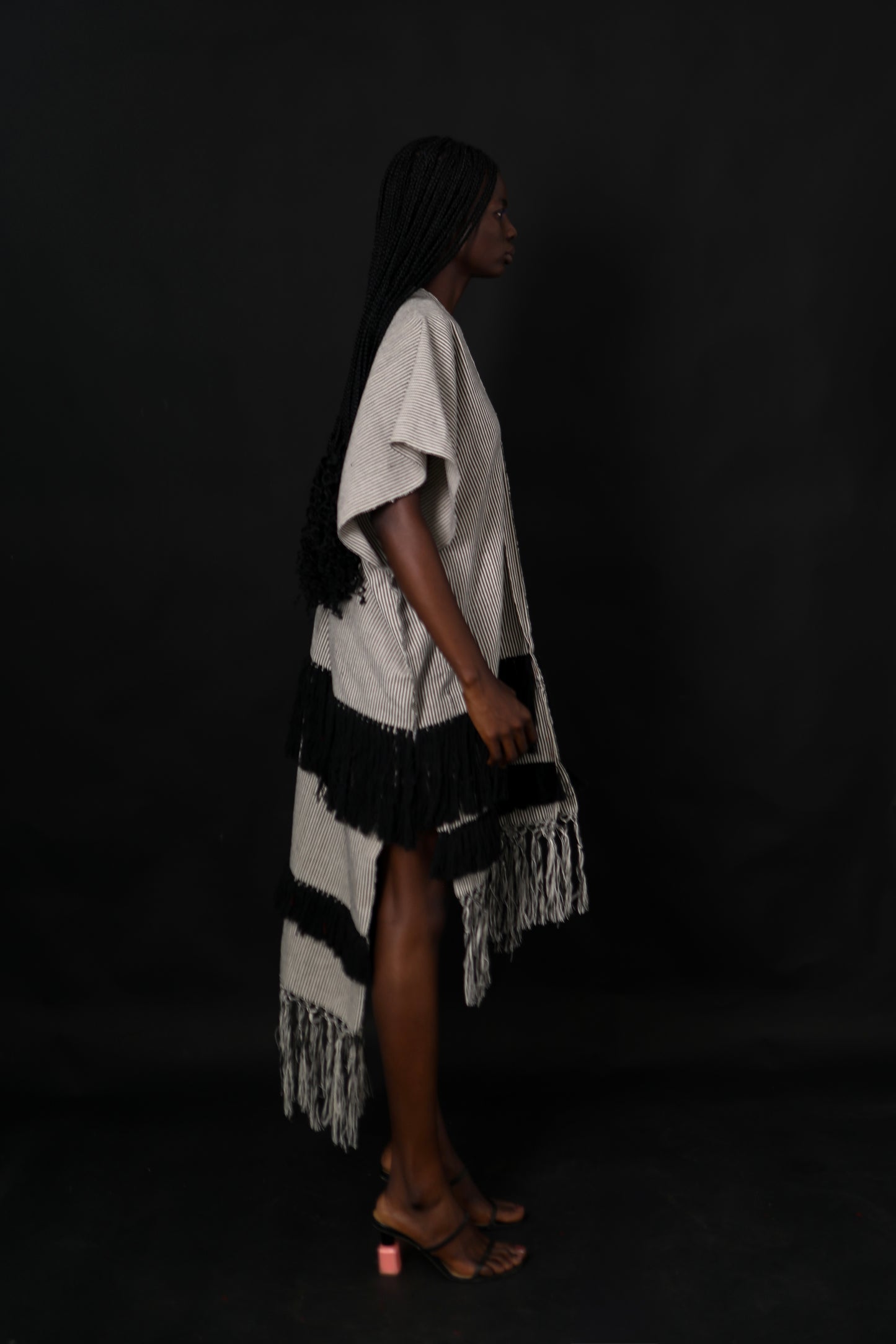 Amma Stripe Black/White Medium High Low